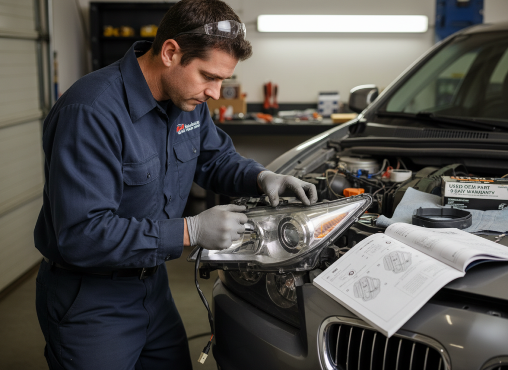 install used auto parts safely without voiding warranty