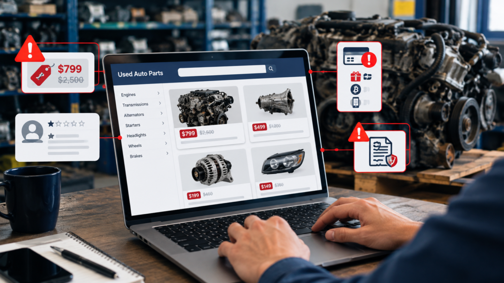 Spot a scam when buying used auto parts online